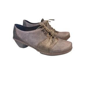 Naot Besalu Women's Gray Metallic Leather Wedge Pump Oxford Shoe EU42/US11-11.5‎